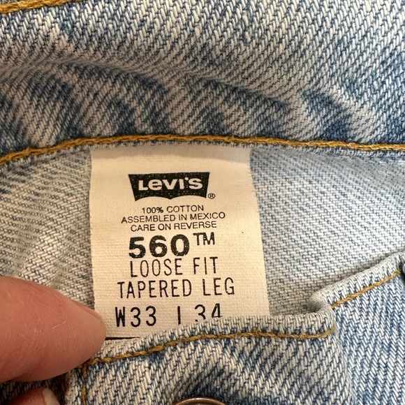 Vintage Orange Tab Levis 560 Loose Fit Tapered Leg Light - Picture 8 of 16